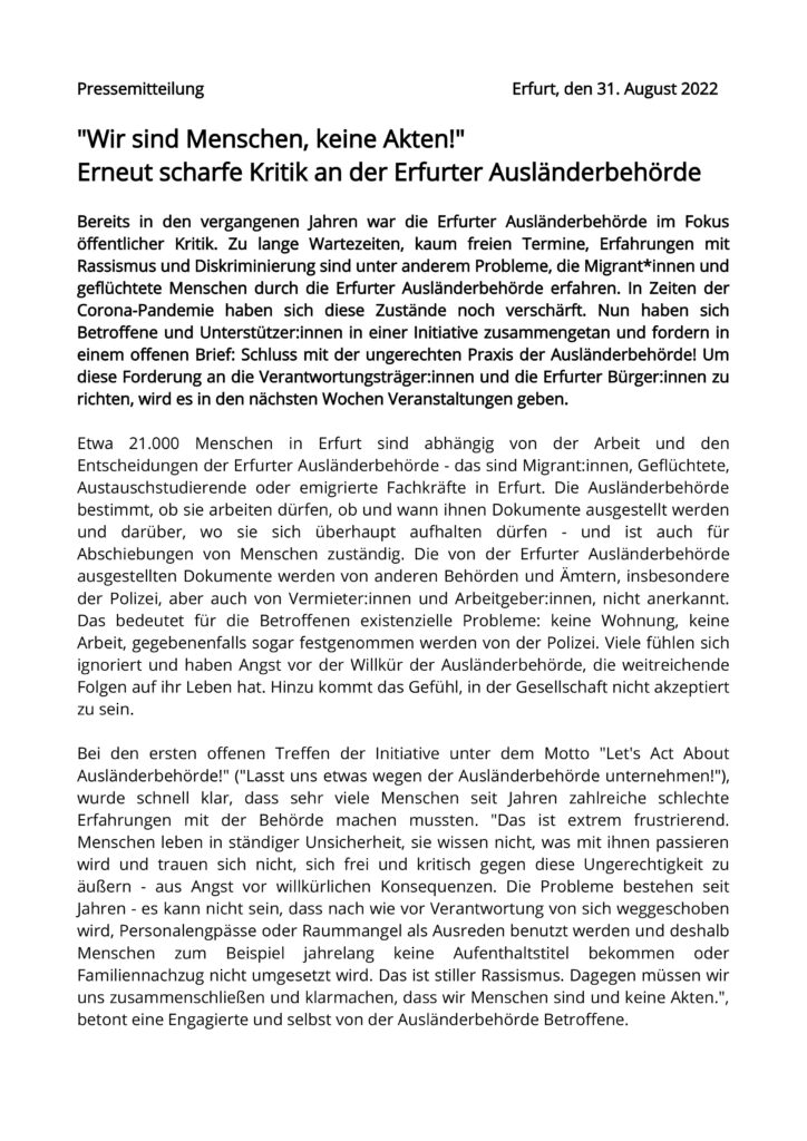 Seite 1 der Pressemitteilung